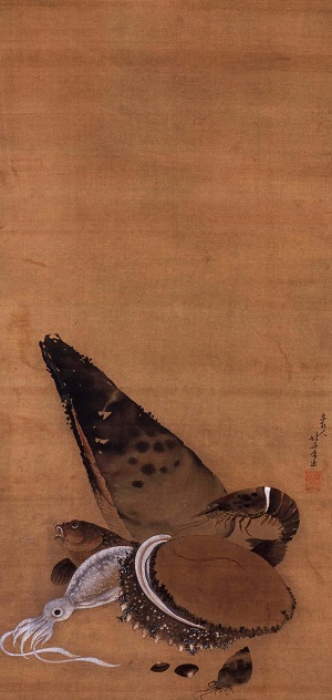 葛飾北斎「魚介図」すみだ北斎美術館蔵(後期)